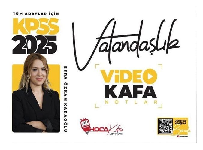 SÜPER FİYAT - Hoca Kafası 2025 KPSS Vatandaşlık Video Kafa Notlar - Esra Özkan Karaoğlu Hoca Kafası Yayınları