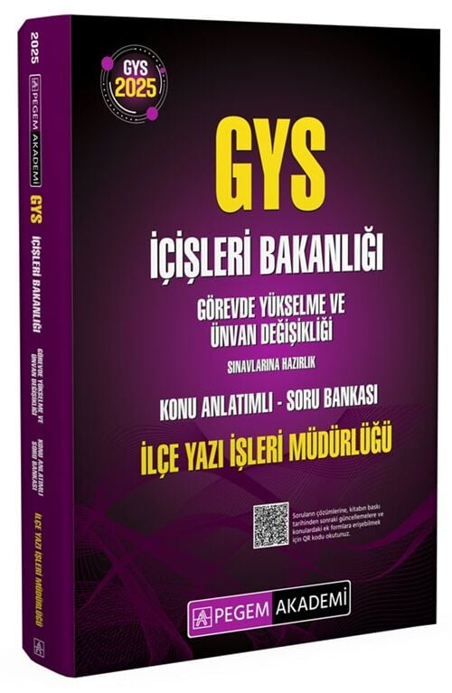 Pegem 2025 GYS İçişleri Bakanlığı İlçe Yazı İşleri Müdürlüğü Konu Anlatımlı Soru Bankası Görevde Yükselme Pegem Akademi Yayınları