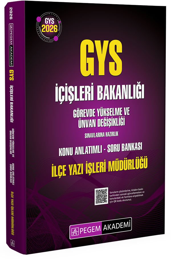 Pegem 2026 GYS İçişleri Bakanlığı İlçe Yazı İşleri Müdürlüğü Konu Anlatımlı Soru Bankası Görevde Yükselme Pegem Akademi Yayınları