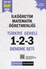 Pegem 2026 ÖABT İlköğretim Matematik Öğretmenliği Türkiye Geneli 3 Deneme Çözümlü (1-2-3) Pegem Akademi Yayınları