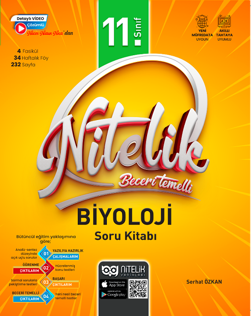 Nitelik 11. Sınıf Biyoloji Beceri Temelli Soru Kitabı Nitelik Yayınları