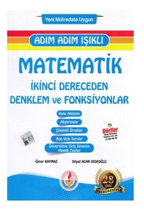 SÜPER FİYAT - Bilal Işıklı Matematik İkinci Dereceden Denklem ve Fonksiyonlar Adım Adım Işıklı Bilal Işıklı Yayınları