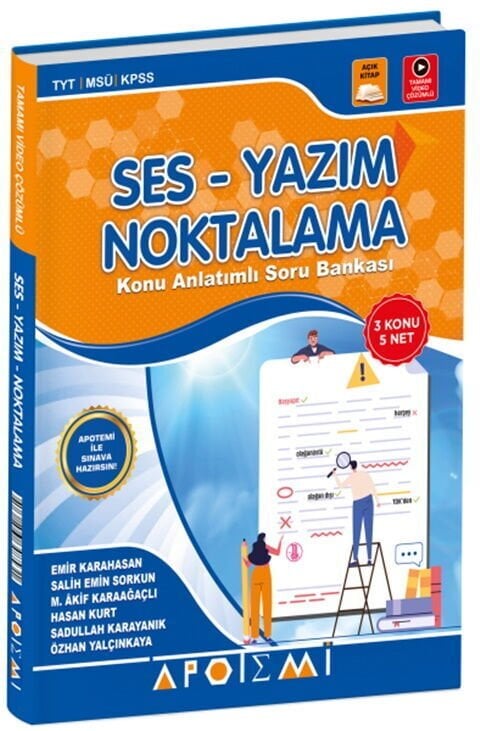 Apotemi YKS TYT KPSS MSÜ Ses-Yazım, Noktalama Konu Anlatımlı Soru Bankası Apotemi Yayınları