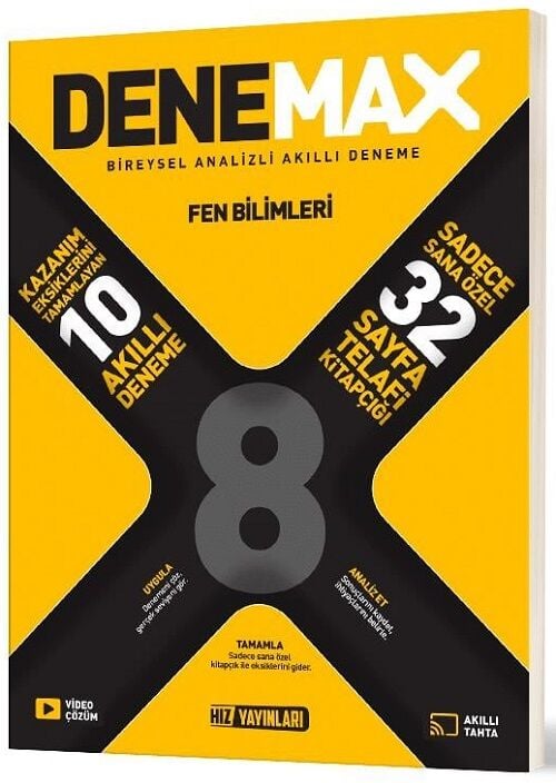 Hız Yayınları 8. Sınıf Fen Bilimleri Denemax 10 lu Akıllı Deneme Hız Yayınları