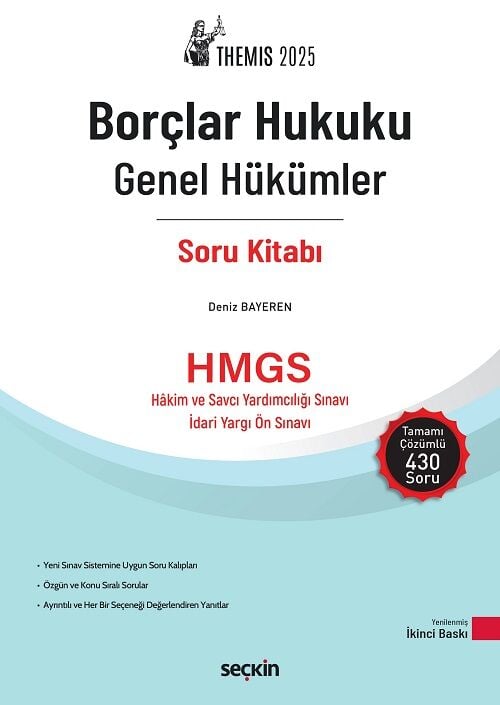 Seçkin 2025 THEMİS HMGS Borçlar Hukuku Genel Hükümler Soru Kitabı - Deniz Bayeren Seçkin Yayınları
