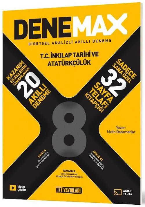 ＼(^o^)／849 ページ☽⋰ Hız Yayınları 8. Sınıf TC İnkılap Tarihi ve Atatürkçülük Denemax