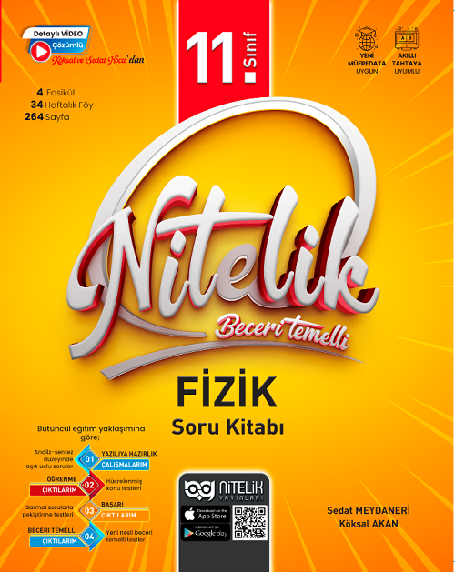 Nitelik 11. Sınıf Fizik Beceri Temelli Soru Kitabı Nitelik Yayınları
