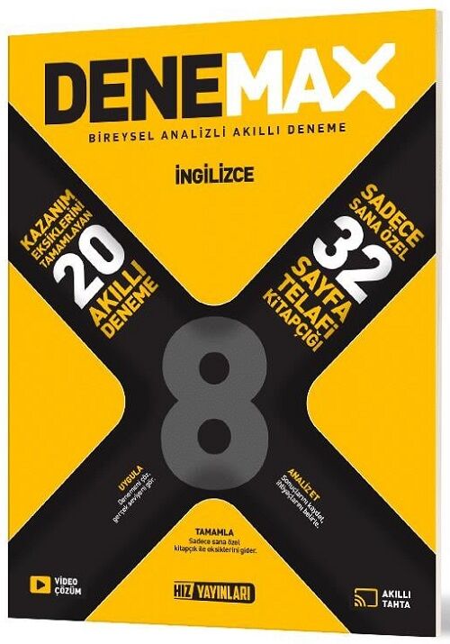 Hız Yayınları 8. Sınıf İngilizce Denemax 20 li Akıllı Deneme Hız Yayınları