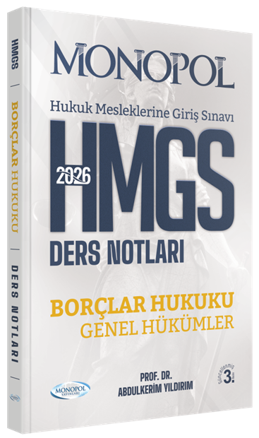 Monopol 2026 HMGS Borçlar Hukuku Genel Hükümler Ders Notları 3. Baskı - Abdulkerim Yıldırım Monopol Yayınları