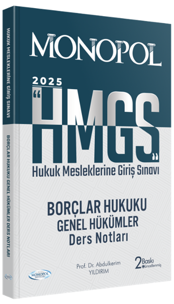 Monopol 2025 HMGS Borçlar Hukuku Genel Hükümler Ders Notları 2. Baskı - Abulkerim Yıldırım Monopol Yayınları