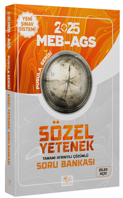 SÜPER FİYAT - CBA Yayınları 2025 MEB-AGS Sözel Yetenek Soru Bankası Çözümlü Pusula Serisi - Dilek Açık CBA Yayınları