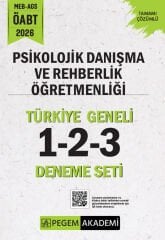 SÜPER FİYAT - Pegem 2026 ÖABT MEB-AGS Psikolojik Danışmanlık ve Rehber Öğretmenlik Türkiye Geneli 3 Deneme Çözümlü (1-2-3) Pegem Akademi Yayınları