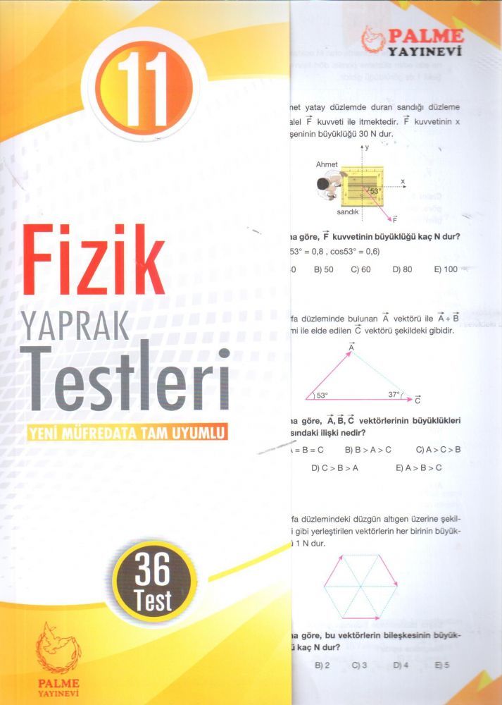 Palme 11. Sınıf Fizik Yaprak Testleri 36 Test Palme Yayınları