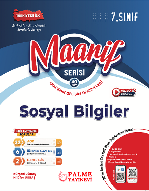 Palme 7. Sınıf Sosyal Bilgiler Maarif Haftalık Denemeler Palme Yayınları