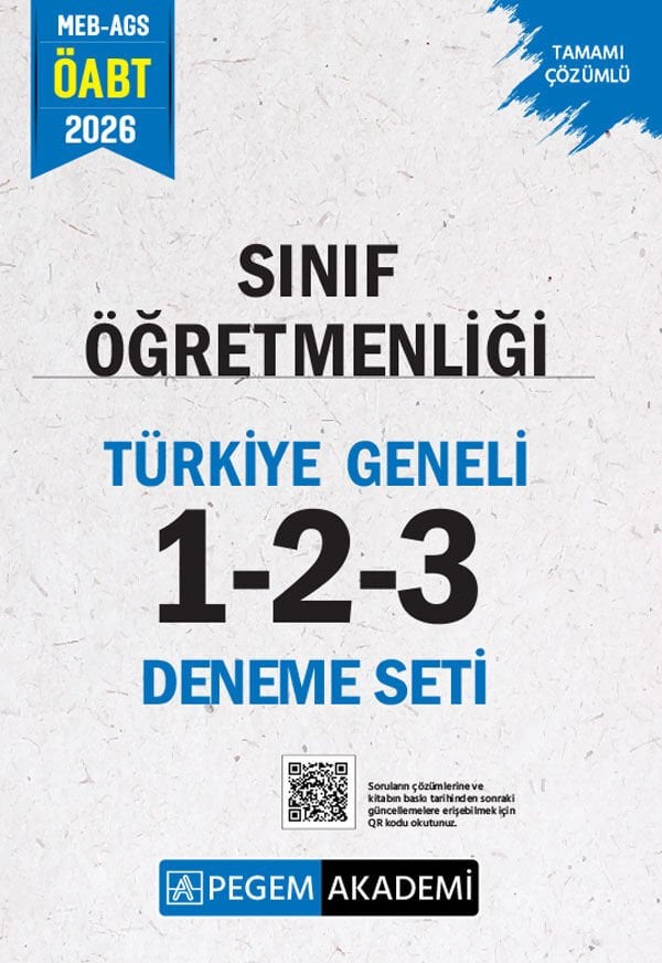 SÜPER FİYAT - Pegem 2026 ÖABT MEB-AGS Sınıf Öğretmenliği Türkiye Geneli 3 Deneme Çözümlü (1-2-3) Pegem Akademi Yayınları