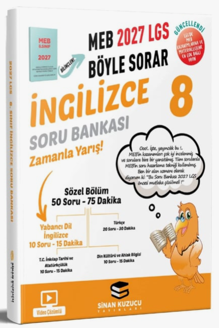 Sinan Kuzucu 2027 8. Sınıf LGS İngilizce Soru Bankası Çözümlü Sinan Kuzucu Yayınları