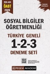 Pegem 2026 ÖABT MEB-AGS Sosyal Bilgiler Öğretmenliği Türkiye Geneli 3 Deneme Çözümlü  (1-2-3) Pegem Akademi Yayınları