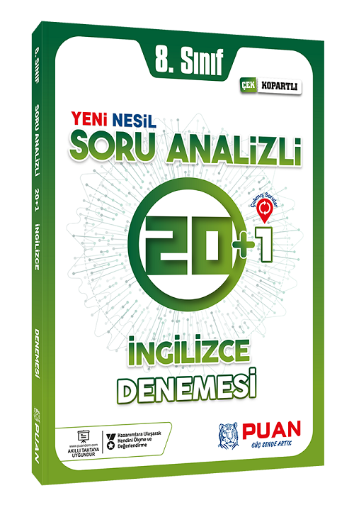 Puan 8. Sınıf İngilizce Soru Analizli 20+1 Deneme Puan Yayınları