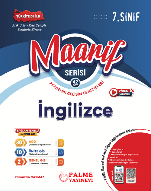 Palme 7. Sınıf İngilizce Maarif Haftalık Denemeler Palme Yayınları