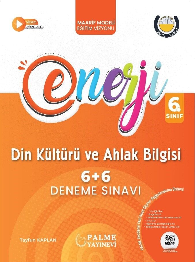 Palme 6. Sınıf Din Kültürü ve Ahlak Bilgisi Enerji 6+6 Deneme Palme Yayınları