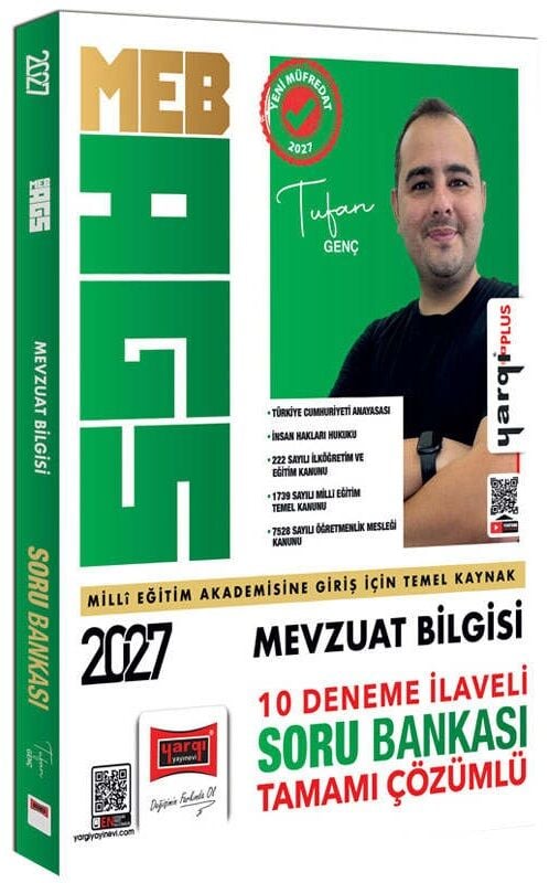 Yargı 2027 MEB-AGS Mevzuat Bilgisi Soru Bankası Çözümlü (10 Deneme İlaveli) - Tufan Genç Yargı Yayınları