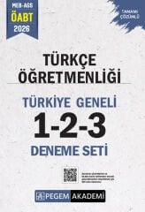 Pegem 2026 ÖABT MEB-AGS Türkçe Öğretmenliği Türkiye Geneli 3 Deneme Çözümlü (1-2-3) Pegem Akademi Yayınları