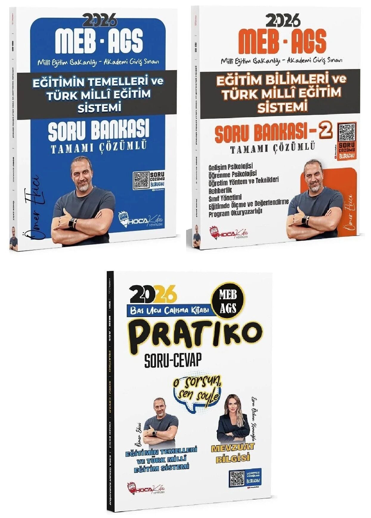 YENİ AGS - Hoca Kafası 2026 MEB-AGS Eğitimin Temelleri + Eğitim Bilimleri ve Türk Milli Eğitim Sistemi Soru Bankası + Pratiko Soru Cevap 3 lü Set - Ömer Ekici Hoca Kafası Yayınları
