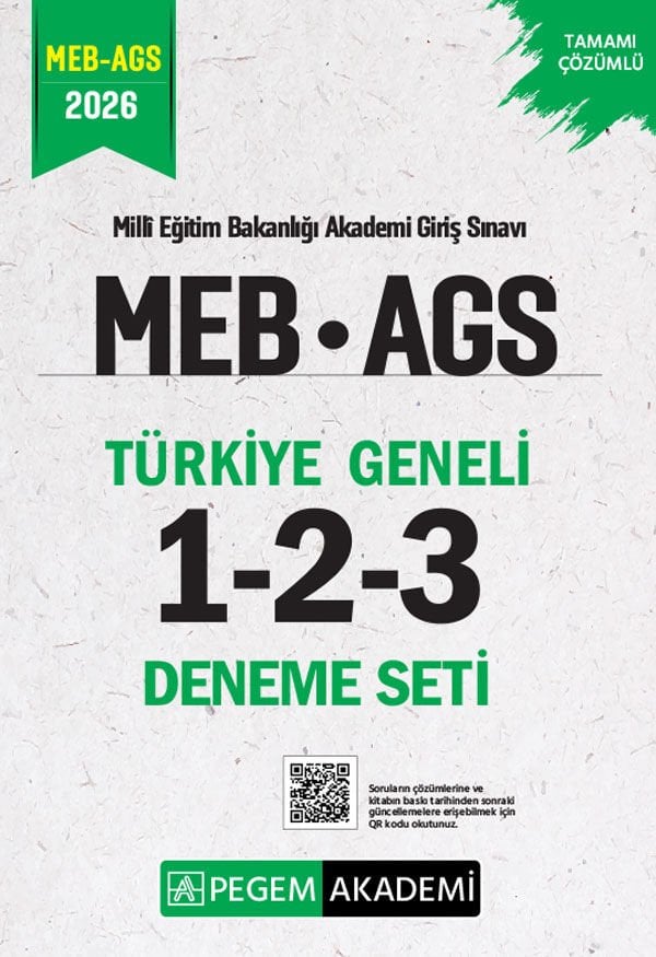 YENİ AGS - Pegem 2026 MEB-AGS Türkiye Geneli 3 Deneme Çözümlü (1-2-3) Pegem Akademi Yayınları