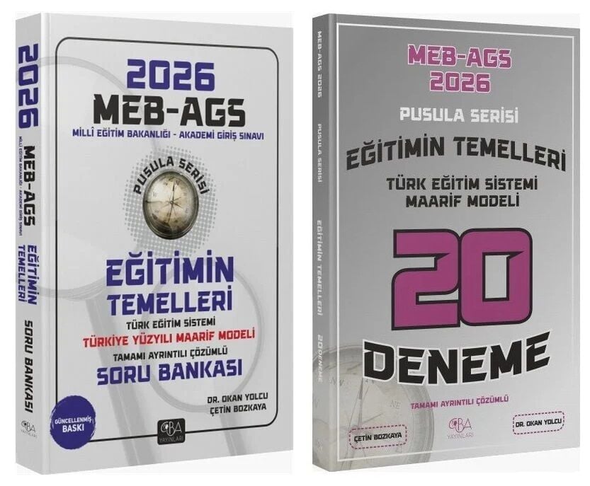 CBA Yayınları 2026 MEB-AGS Eğitimin Temelleri Soru Bankası + 20 Deneme Pusula Serisi 2 li Set - Okan Yolcu CBA Yayınları