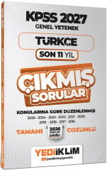 Yediiklim 2027 KPSS Türkçe Çıkmış Sorular Son 11 Yıl Konularına Göre Çözümlü Yediiklim Yayınları