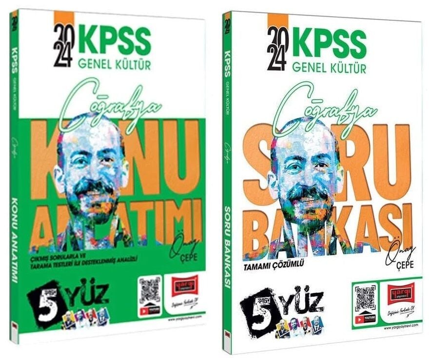 SÜPER FİYAT - Yargı 2024 KPSS Coğrafya 5Yüz Konu + Soru Bankası 2 li Set - Önay Çepe Yargı Yayınları