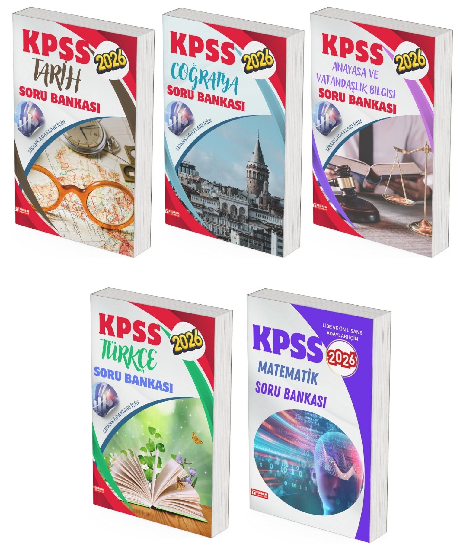 Teorem 2026 KPSS Genel Yetenek Genel Kültür Soru Bankası 5 li Set Teorem Yayıncılık