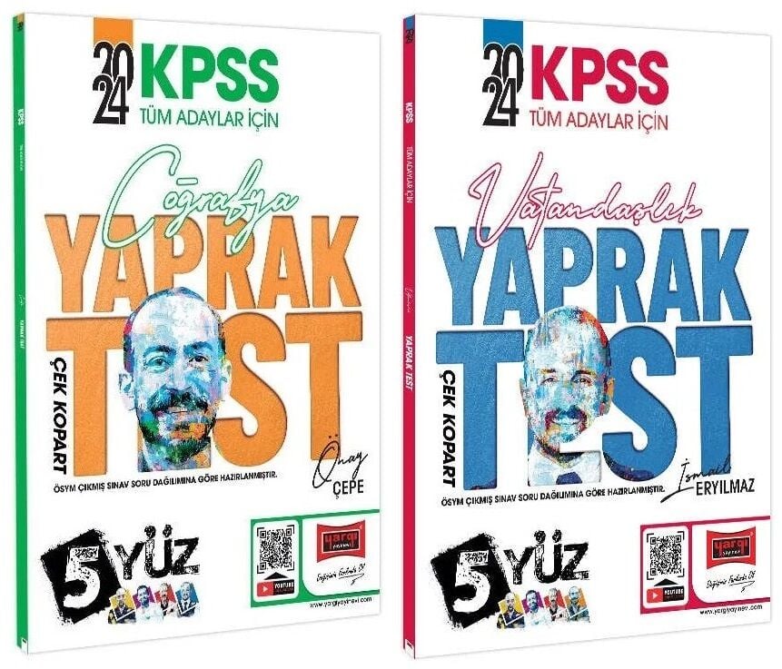 SÜPER FİYAT - Yargı 2024 KPSS Coğrafya + Vatandaşlık 5Yüz Yaprak Test 2 li Set - Önay Çepe, İsmail Eryılmaz Yargı Yayınları