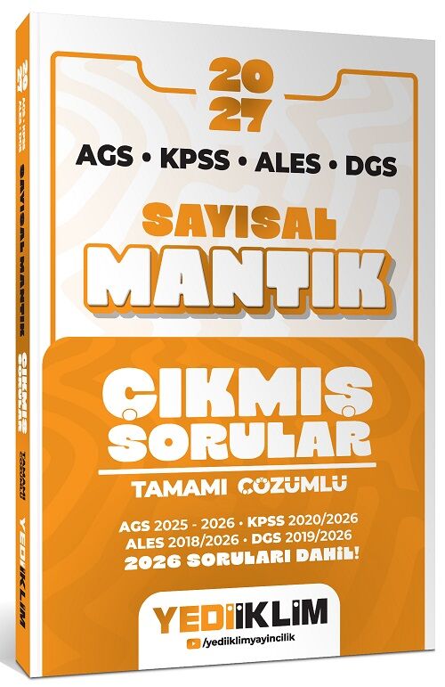 Yediiklim 2027 KPSS MEB-AGS ALES DGS Sayısal Mantık Çıkmış Sorular Çözümlü Yediiklim Yayınları