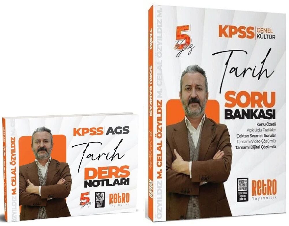 Retro 2026 KPSS Tarih 5Yüz Ders Notları + Soru Bankası 2 li Set - Mehmet Celal Özyıldız Retro Yayıncılık