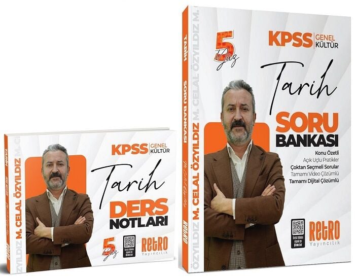 Retro 2026 KPSS Tarih 5Yüz Ders Notları + Soru Bankası 2 li Set - Mehmet Celal Özyıldız Retro Yayıncılık