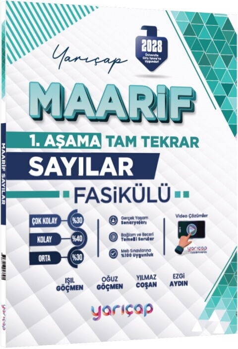 Yarı Çap 2028 YKS TYT Sayılar Maarif Fasikülü Tam Tekrar 1. Aşama Yarı Çap Yayınları