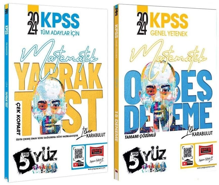 SÜPER FİYAT - Yargı 2024 KPSS Matematik 5Yüz Yaprak Test + 15 Deneme 2 li Set - İlker Karabulut Yargı Yayınları