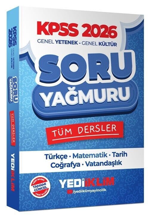 Yediiklim 2026 KPSS Genel Yetenek Genel Kültür Tüm Dersler Soru Yağmuru Soru Bankası Yediiklim Yayınları