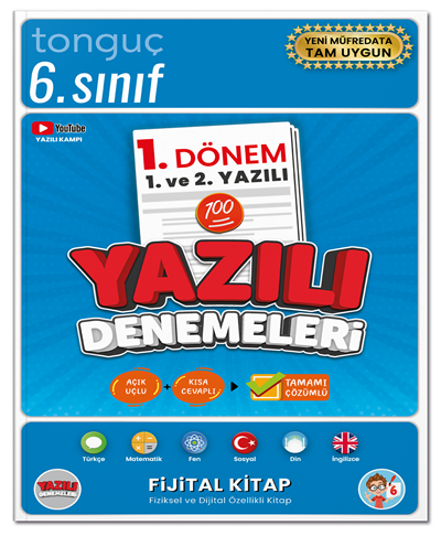 Tonguç 6. Sınıf Tüm Dersler 1. Dönem 1. Yazılı ve 2. Yazılı Denemeleri Tonguç Akademi