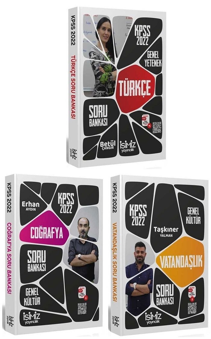 SÜPER FİYAT - İşimiz 2022 KPSS Türkçe+Coğrafya+Vatandaşlık Soru 3 lü Set İşimiz Yayıncılık
