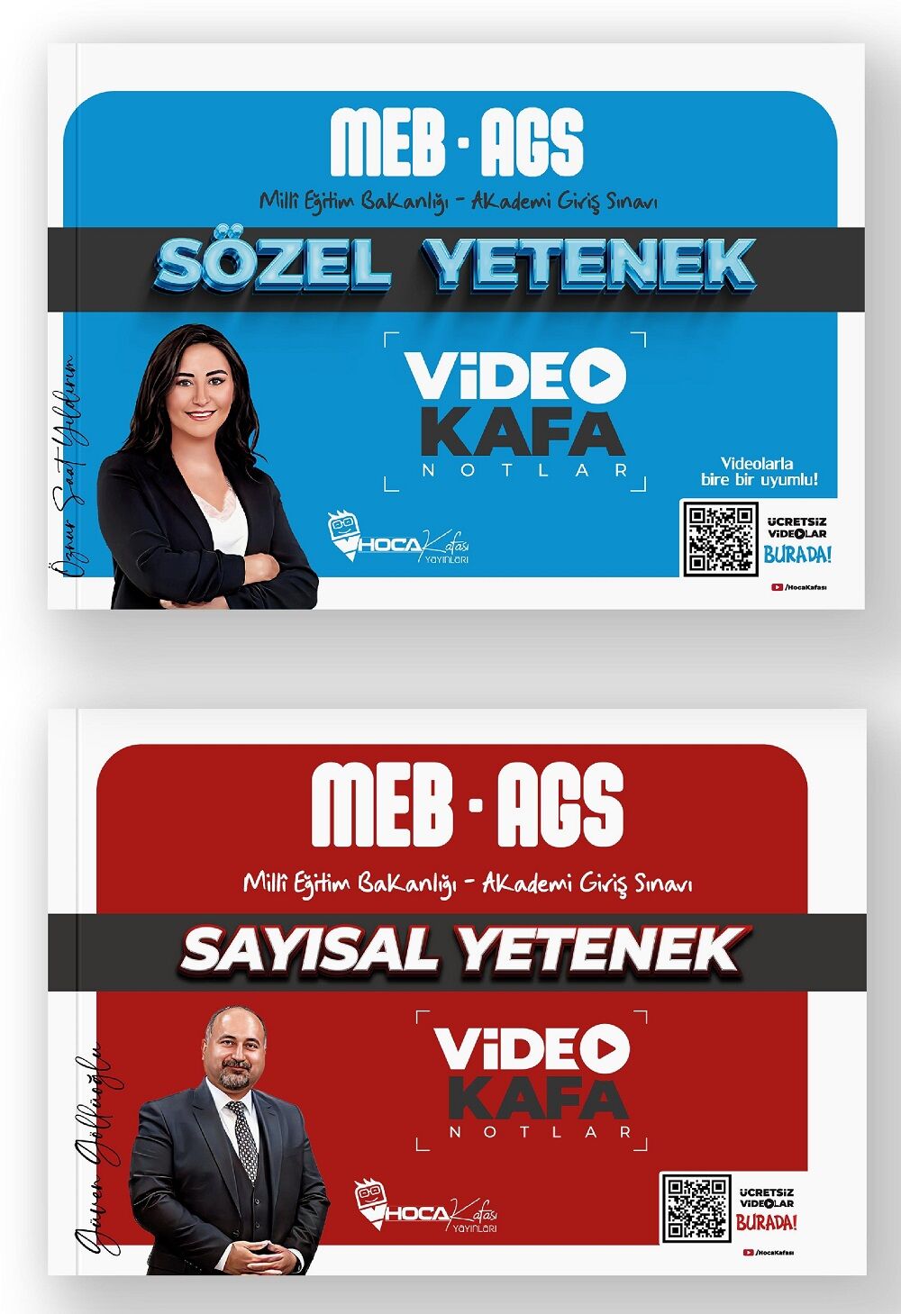 SÜPER FİYAT - Hoca Kafası 2025 MEB-AGS Sözel + Sayısal Yetenek Video Kafa Notlar 2 li Set - Öznur Saat Yıldırım Hoca Kafası Yayınları