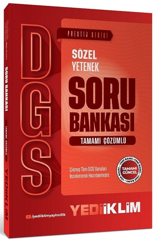 Yediiklim 2027 DGS Prestij Sözel Yetenek Soru Bankası Çözümlü Yediiklim Yayınları