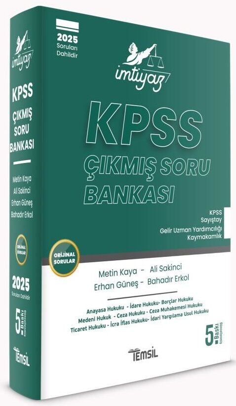 Temsil 2025 İMTİYAZ KPSS Hukuk Çıkmış Soru Bankası Çözümlü 5. Baskı Temsil Yayınları