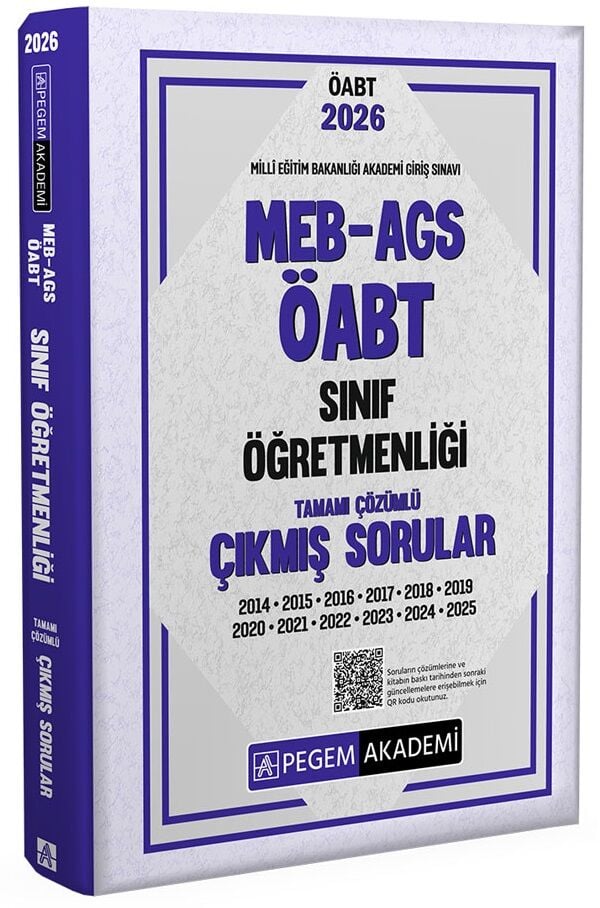 Pegem 2026 ÖABT MEB-AGS Sınıf Öğretmenliği Çıkmış Sorular Çözümlü Pegem Akademi Yayınları
