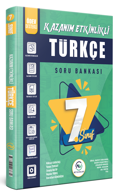 Av Yayınları 7. Sınıf Türkçe Kazanım Etkinlikli Soru Bankası Av Yayınları