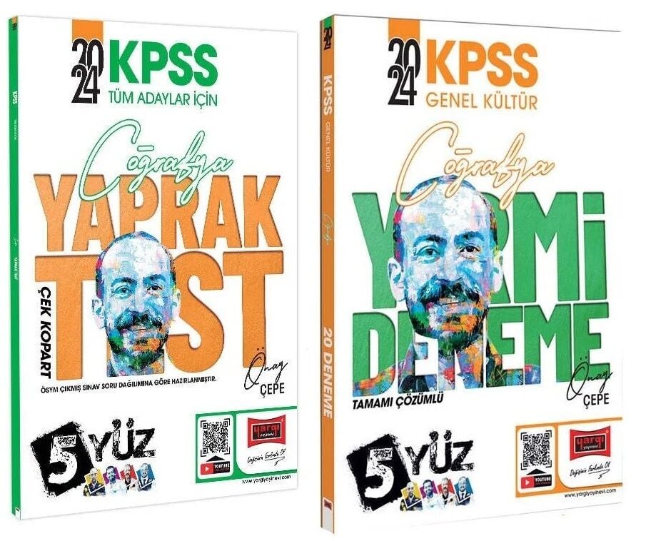 SÜPER FİYAT - Yargı 2024 KPSS Coğrafya 5Yüz 20 Deneme + Yaprak Test 2 li Set - Önay Çepe Yargı Yayınları
