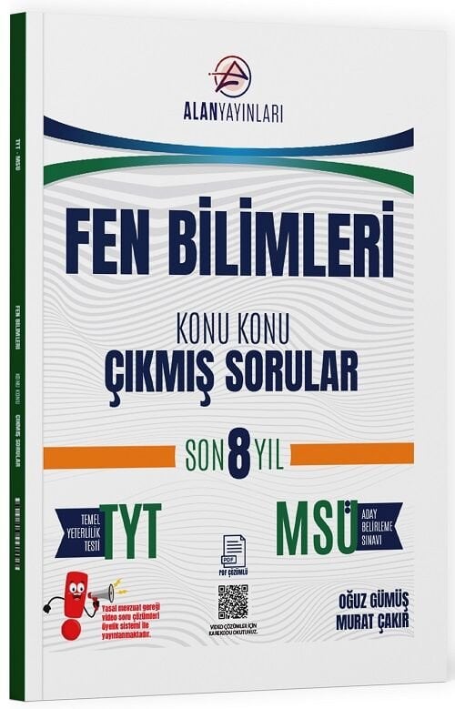 Alan Yayınları YKS TYT MSÜ Fen Bilimleri Çıkmış Sorular Son 8 Yıl Konu Konu Alan Yayınları