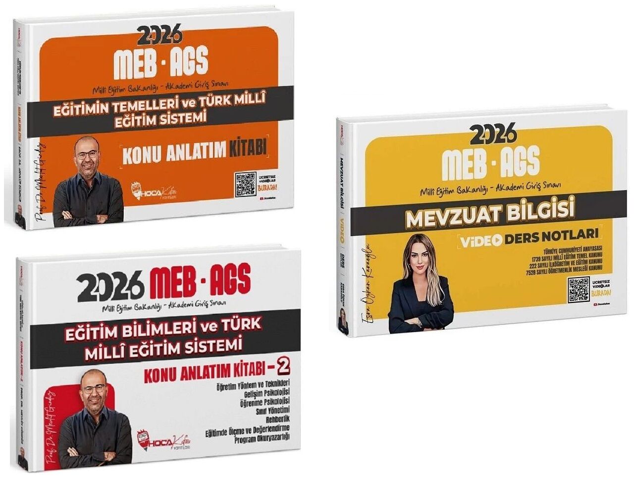 YENİ AGS - Hoca Kafası 2026 MEB-AGS Eğitim Temelleri + Eğitim Bilimleri ve Türk Milli Eğitim Sistemi Konu + Mevzuat Bilgisi Video Ders Notları 3 lü Set - Mevlüt Gündüz, Esra Özkan Karaoğlu  Hoca Kafası Yayınları