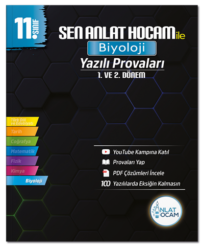 Sen Anlat Hocam 11. Sınıf Biyoloji Yazılı Provaları 1. ve 2. Dönem Sen Anlat Hocam Yayınları